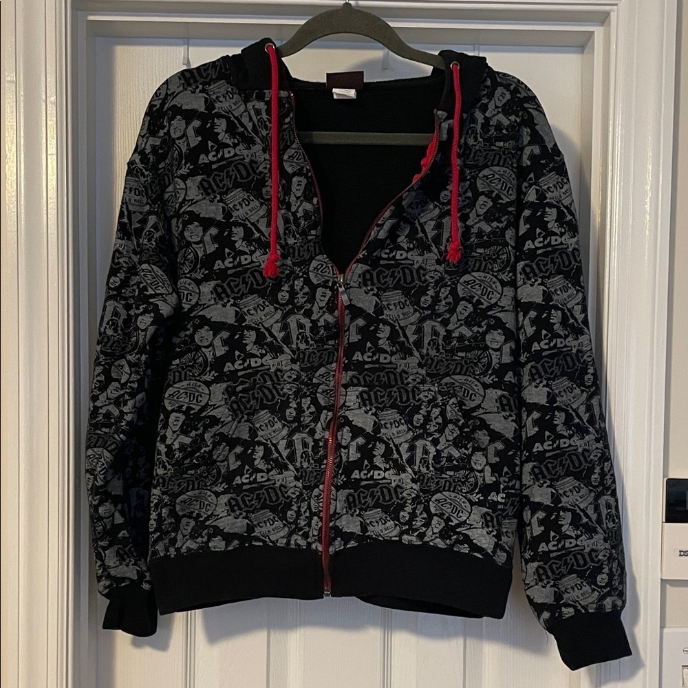 AC/DC Black and Gray Graphic Hoodie